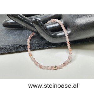 Armband Cherry- Erdbeerquarz facettiert 3mm